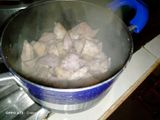 Fried nduma with beef and potato served. with spinach