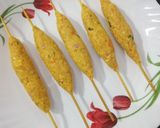 A picture of step 3 of Paneer Seekh Kebab.