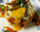 Foto del paso 6 de la receta: Pisto con tortitas de patata y yema de Huevo