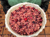 Pastel de arándanos rojos y nueces
