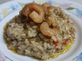 Risotto de champiñones y pimentón rojo