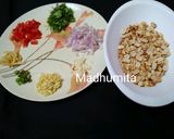 A picture of step 1 of Peanut SadhekoPeanut Salad in Nepali Style Badam Sadheko.