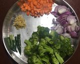 A picture of step 1 of Broccoli Rice.