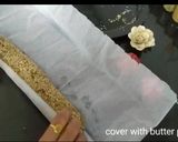 A picture of step 4 of Dry fruits roll for new year treat.