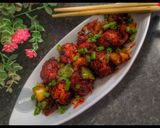 A picture of step 5 of Cabbage Manchurian.