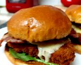 A picture of step 5 of My Breaded Chicken Burger with Bacon,Cheese & BBQ Sauce. 🥰.