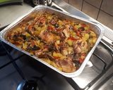 A picture of step 3 of Oven-Baked Chicken with Bell Peppers and Sweet Potatoes.