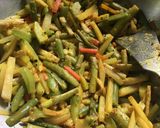 A picture of step 4 of Lentil Fritters in mix veg curry.