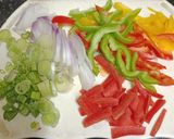 A picture of step 1 of Colourful Schezwan Noodles.