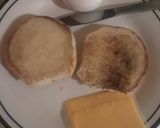 A picture of step 1 of 15 Cent Diner Fried Egg Sandwich with cheese.