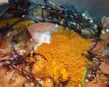 A picture of step 3 of Lahori Achari Chana Pulao or Baryani.