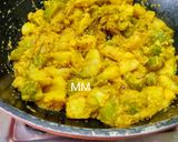 A picture of step 6 of Ridge Gourd(jhinga) Aloo Posto (poppy seeds).