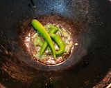 A picture of step 2 of Beans Poriyal stir fry.