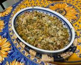 Une image de l'étape 13 de Riz gratiné aux deux fromages, courgette, persil et jambon.
