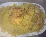 A picture of step 5 of Sajji with rice.