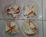 Foto langkah ke 2 dari resep 7. puding roti tawar coklat vla.
