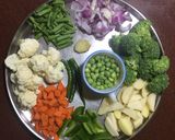 A picture of step 1 of Winter Vegetable Stir fry / Bhaaji.