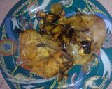 A picture of step 5 of Chicken with aubergines in air fryer.