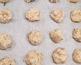 A picture of step 2 of Aubergine balls aka Melitzanokeftedes in the oven.