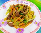 Hình bước làm 5 của món Tim heo xào su su và cà rốt