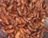 A picture of step 1 of Kashmiri rajma with steamed rice.