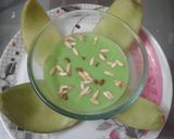 A picture of step 4 of Greenland(green melon custard).