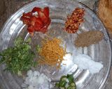 A picture of step 1 of Aalo chana chat.