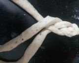 A picture of step 3 of Braided challah bread.