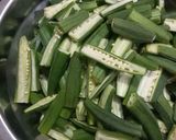 A picture of step 1 of Bhindi masala.