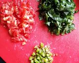 A picture of step 1 of Spinach and Paneer Omelette.