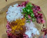 A picture of step 5 of Beetroot Tikki.