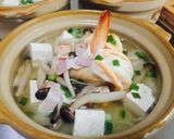 รูปขั้นตอนการทำที่ 8 ของ ข้าวต้มกุ้งเต้าหู้เห็ดและกู๋ช่าย