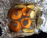 Foto del paso 1 de la receta: Boniato y calabaza al horno con huevo escalfado 🎃🍠🥚