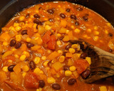 A picture of step 6 of Mexican black bean and sweetcorn soup.