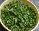 A picture of step 1 of Ghotwan Sag(Dal Palak).