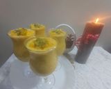 A picture of step 8 of Totapuri mango with sago and chia seeds Milk custard pudding.