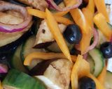 A picture of step 3 of Cucumber,Red onion Aubergine in Balsamic Vinegar and lime juice.