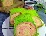 Foto langkah ke 12 dari resep Bread Cake (perpaduan chiffon pandan dan roti Swirl).