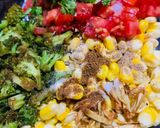A picture of step 4 of Roasted broccoli corn salad.