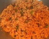 A picture of step 8 of Schezwan Rice.