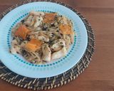 Foto del paso 4 de la receta: Risoni (orzo) con gambas y salmón. Versión vegana