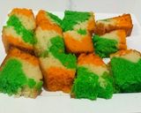 A picture of step 14 of Eggless tricolour cake.