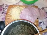 Lasaña de carne y espinaca, con jamón y muzzarella. Riquísima!