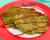 A picture of step 9 of Oats Palak Cheela.