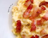 Hình bước làm 4 của món Mỳ sốt kem và thịt nguội bacon