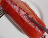 Foto del paso 3 de la receta: Patatas y salchichas al vapor con salsa agria de queso