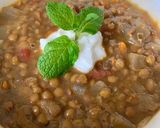A picture of step 6 of Moroccan Lentil and Eggplant Soup.