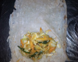 A picture of step 2 of Wrapping of spring roll.