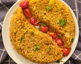 صورة لخطوة 7 من وصفة أرز بالملفوف والطماطم الكرزية