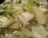 A picture of step 1 of Cabbage and Ham.